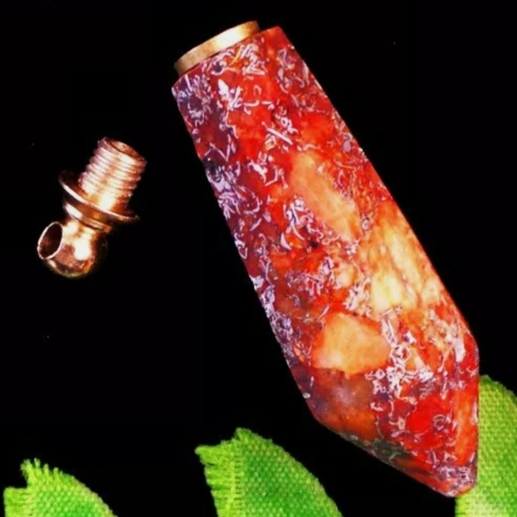 New Sea Sediment Jasper Pyrite Essential Oils Pendant. - Picture 4 of 4